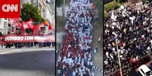 شاهد.. احتجاجات عيد العمال تجوب جميع أنحاء العالم