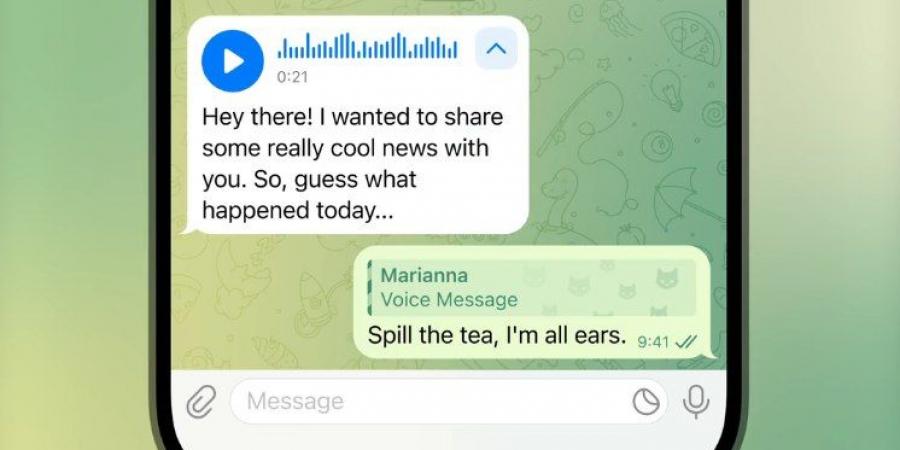 منصة Telegram تقدم الآن لجميع المستخدمين نسخ محدودة للرسائل الصوتية