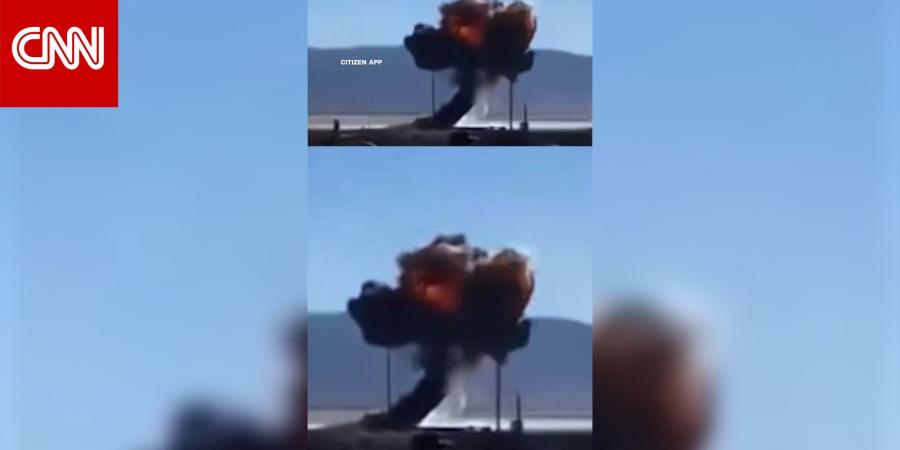لحظة تحطم مقاتلة أمريكية من طراز F16 في كاليفورنيا